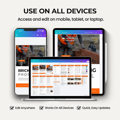 Bricklayer Quote Template editable in Canva for bricklaying businesses and contractors.