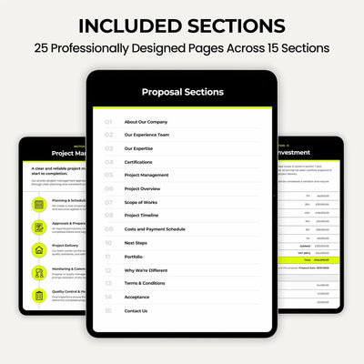 Construction Quote Template example showing professional pricing and project details.