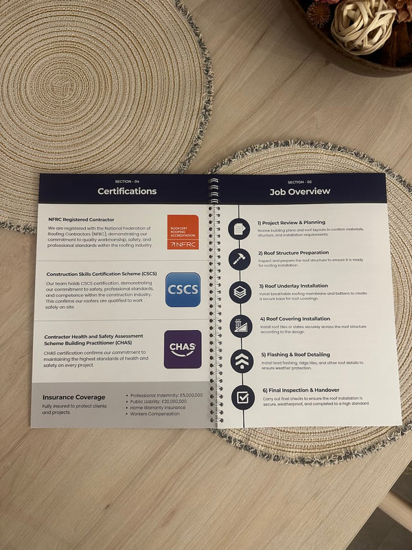 Contractor using a professional quote template to create estimates, bids and proposals for clients.