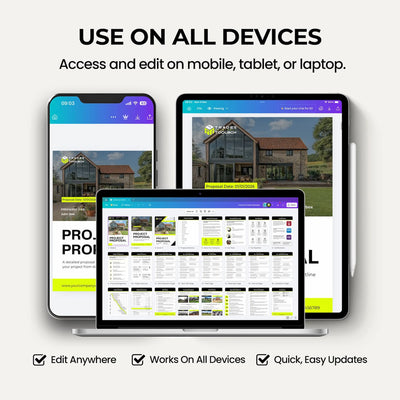 A fully editable Canva construction quoting proposal for builders.