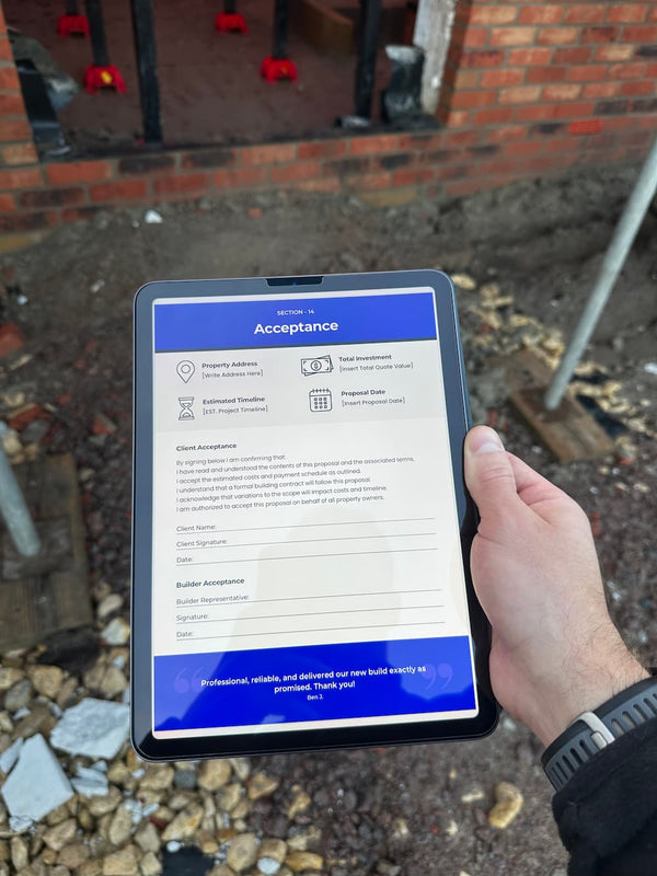 Trade business using an estimate template to create accurate customer quotations and project pricing.