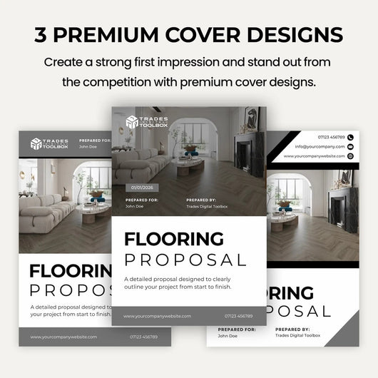 Professional Flooring Quote Template example showing pricing, scope of work and project details.