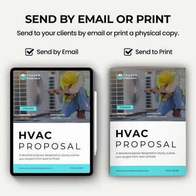HVAC Business Quote Template designed for heating and cooling companies and independent contractors.
