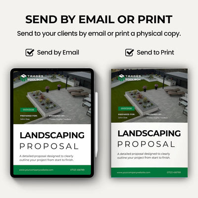 Landscape Estimate Template for calculating labour, materials and landscaping project costs.