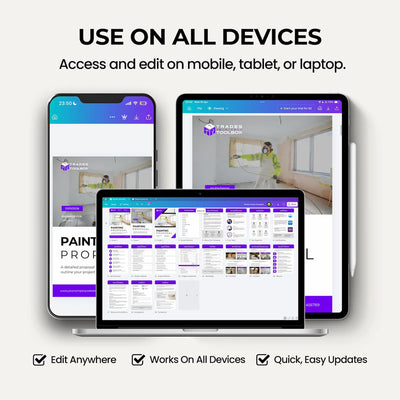 Painter and Decorator Quote Template editable in Canva for painting businesses and contractors.