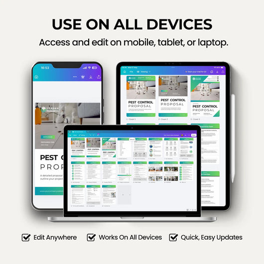 Pest Control Quote Template editable in Canva for pest control businesses and contractors.
