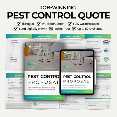 Pest Control Quote Template for pest control companies and exterminators to create professional estimates, bids and proposals.