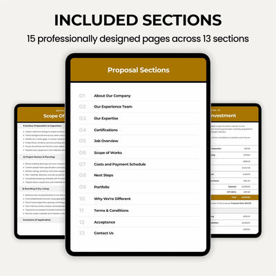 Professional Plasterer Quote Template example showing pricing, scope of work and project details.