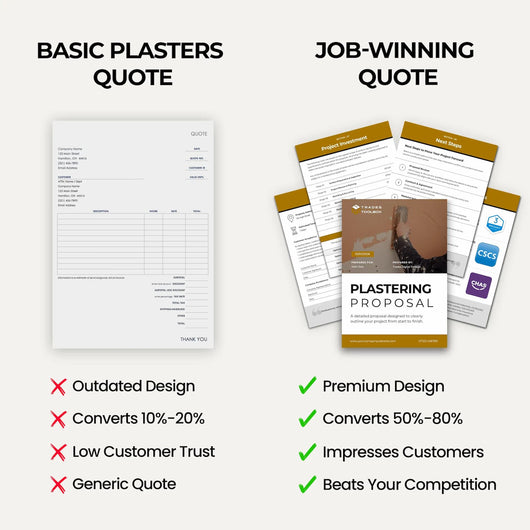 Plastering Contractor Quote Template for creating professional customer quotations and estimates.