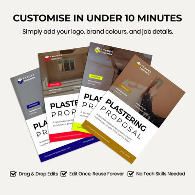 Plastering Cost Estimate Template for tracking labour, materials and plastering project costs.