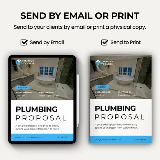 Plumber Business Quote Template designed for plumbing companies and independent plumbers.