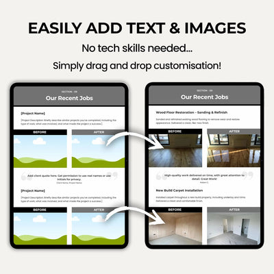 Professional Flooring Estimate Template for creating detailed flooring quotes, bids and proposals.