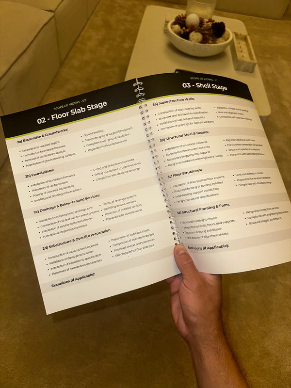 Contractor using a proposal template to present professional project proposals and secure more work.