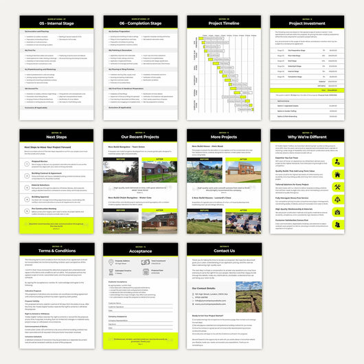 Residential Construction Estimate Template for home builders and renovation contractors.