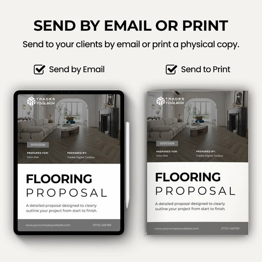 Residential Flooring Estimate Template for flooring contractors quoting home flooring projects.