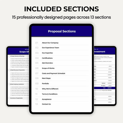Roofing Company Quote Template for creating detailed customer quotations and estimates.