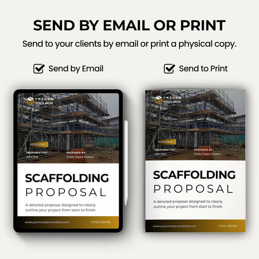 Scaffolding Bid Template designed for scaffolding contractors submitting professional project bids.