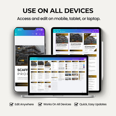 Scaffolding Quote Template editable in Canva for scaffolding businesses and contractors.