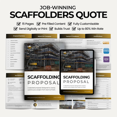 Scaffolding Quote Template for scaffolders and scaffolding companies to create professional estimates, bids and proposals.