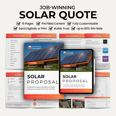 Solar Quote Template for solar companies and solar contractors to create professional estimates, bids and proposals.