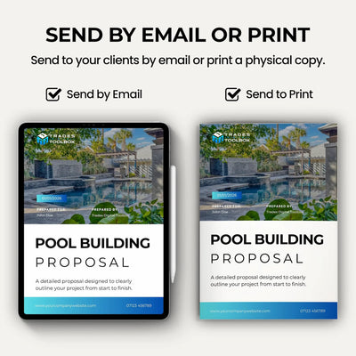 Swimming Pool Quote Template for preparing professional pool construction estimates and proposals.