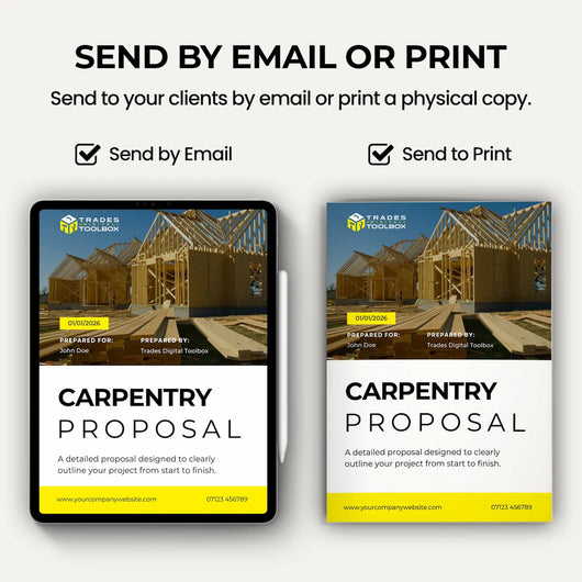 Woodworking Quote Template for preparing professional carpentry estimates and proposals.